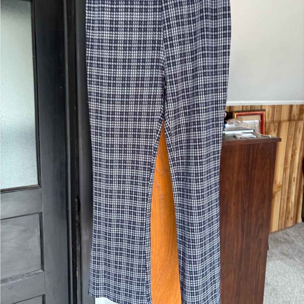 Black and White Checkered Dress Pants with Tailored Fit